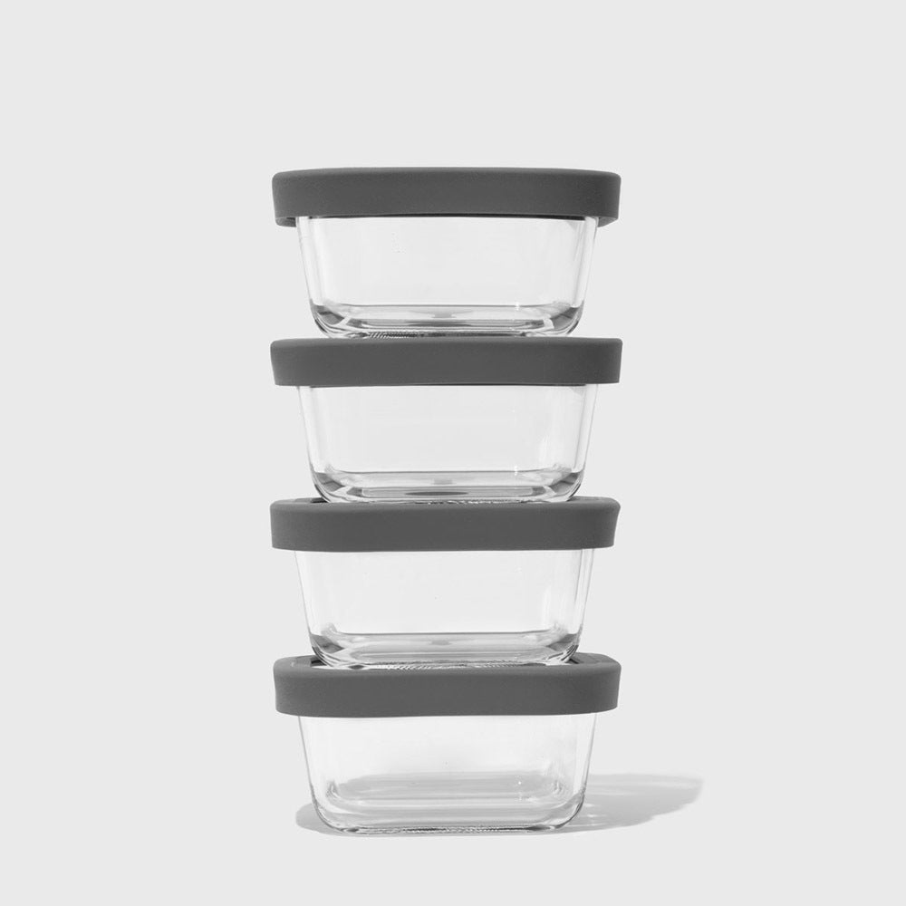 Public Goods Household Square Glass Food Storage, 4pc