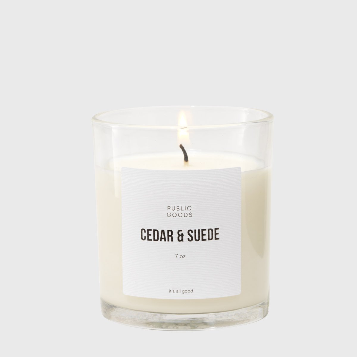 Public Goods Household Cedar & Suede Soy Candle 7oz Wooden Lid