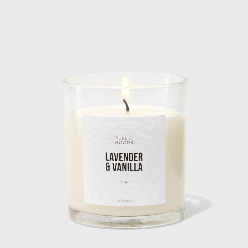 Public Goods Household Lav & Vanilla Candle 7oz Wood Lid