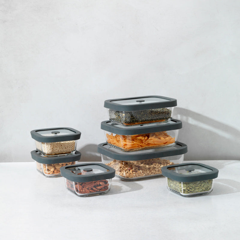 Public Goods Household Square Glass Food Storage, 4pc