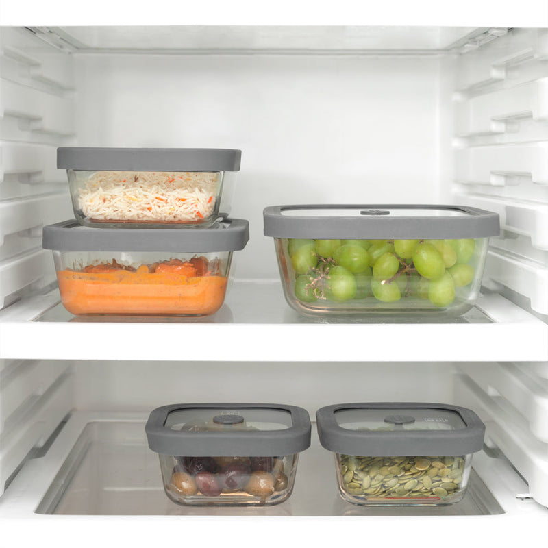 Public Goods Household Square Glass Food Storage, 4pc
